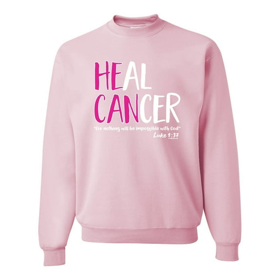 Wild Bobby, Faith Jesus Believe Awareness Unisex Crewneck Graphic Sweatshirt, Light Pink, Large