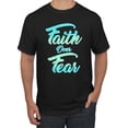 thumbnail image 1 of Wild Bobby, Faith Over Fear, Inspirational/Christian, Men Graphic Tee, Black, 4X-Large, 1 of 4