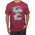 thumbnail image 1 of Wild Bobby, Faith Over Fear, Inspirational/Christian, Men Graphic Tee, Vintage Heather Red, Large, 1 of 4