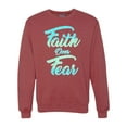thumbnail image 1 of Wild Bobby, Faith Over Fear, Inspirational/Christian, Unisex Crewneck Graphic Sweatshirt, Vintage Heather Red, Medium, 1 of 4