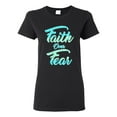 thumbnail image 1 of Wild Bobby, Faith Over Fear, Inspirational/Christian, Women Graphic Tee, Black, Small, 1 of 4