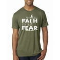 thumbnail image 1 of Wild Bobby, Faith Over Fear Psalm 118:6 White, Inspirational/Christian, Men Premium Tri Blend Tee, Military Green, Large, 1 of 3