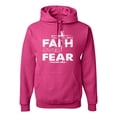 thumbnail image 1 of Wild Bobby, Faith Over Fear Psalm 118:6 White , Inspirational/Christian, Unisex Graphic Hoodie Sweatshirt, Fuschia, 2XL, 1 of 3
