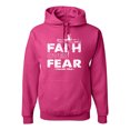 thumbnail image 1 of Wild Bobby, Faith Over Fear Psalm 118:6 White , Inspirational/Christian, Unisex Graphic Hoodie Sweatshirt, Fuschia, Small, 1 of 3