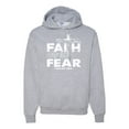 thumbnail image 1 of Wild Bobby, Faith Over Fear Psalm 118:6 White , Inspirational/Christian, Unisex Graphic Hoodie Sweatshirt, Heather Grey, 2XL, 1 of 3