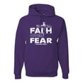thumbnail image 1 of Wild Bobby, Faith Over Fear Psalm 118:6 White , Inspirational/Christian, Unisex Graphic Hoodie Sweatshirt, Purple, 3XL, 1 of 3