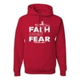 thumbnail image 1 of Wild Bobby, Faith Over Fear Psalm 118:6 White , Inspirational/Christian, Unisex Graphic Hoodie Sweatshirt, Red, 2XL, 1 of 3