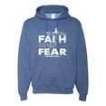 thumbnail image 1 of Wild Bobby, Faith Over Fear Psalm 118:6 White , Inspirational/Christian, Unisex Graphic Hoodie Sweatshirt, Vintage Heather Blue, 2XL, 1 of 3