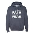 thumbnail image 1 of Wild Bobby, Faith Over Fear Psalm 118:6 White , Inspirational/Christian, Unisex Graphic Hoodie Sweatshirt, Vintage Heather Navy, Small, 1 of 3