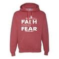 thumbnail image 1 of Wild Bobby, Faith Over Fear Psalm 118:6 White , Inspirational/Christian, Unisex Graphic Hoodie Sweatshirt, Vintage Heather Red, 3XL, 1 of 3