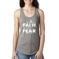 thumbnail image 1 of Wild Bobby, Faith Over Fear Psalm 118:6 White, Inspirational/Christian, Women Racerback Tank Top, Heather Grey, X-Large, 1 of 3