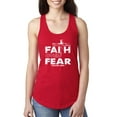 thumbnail image 1 of Wild Bobby, Faith Over Fear Psalm 118:6 White, Inspirational/Christian, Women Racerback Tank Top, Red, X-Large, 1 of 3