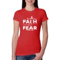 thumbnail image 1 of Wild Bobby, Faith Over Fear Psalm 118:6 White, Inspirational/Christian, Women Slim Fit Junior Tee, Red, 2XL, 1 of 3