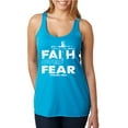 thumbnail image 1 of Wild Bobby, Faith Over Fear Psalm 118:6 White, Inspirational/Christian, Women Tri-Blend Racerback Tank Top, Vintage Turquoise, Large, 1 of 3