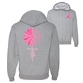 thumbnail image 1 of Wild Bobby, Faith Pink Ribbon Sunflower, Breast Cancer Awareness, Front and Back Graphic Zip Up Hoodie Sweatshirt, Heather Grey, XX-Large, 1 of 4