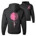 thumbnail image 1 of Wild Bobby, Faith Pink Ribbon Sunflower, Breast Cancer Awareness, Front and Back Unisex Graphic Hoodie Sweatshirt, Heather Black, Small, 1 of 4