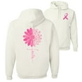 thumbnail image 1 of Wild Bobby, Faith Pink Ribbon Sunflower, Breast Cancer Awareness, Front and Back Unisex Graphic Hoodie Sweatshirt, White, Large, 1 of 4