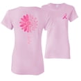 thumbnail image 1 of Wild Bobby, Faith Pink Ribbon Sunflower, Breast Cancer Awareness, Front and Back Women Graphic Tee, Light Pink, Small, 1 of 4