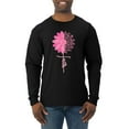 thumbnail image 1 of Wild Bobby, Faith Pink Ribbon Sunflower, Breast Cancer Awareness, Men Long Sleeve Shirt, Black, Small, 1 of 5