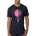 thumbnail image 1 of Wild Bobby, Faith Pink Ribbon Sunflower, Breast Cancer Awareness, Men Premium Tri Blend Tee, Vintage Navy, Large, 1 of 5