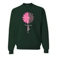 thumbnail image 1 of Wild Bobby, Faith Pink Ribbon Sunflower, Breast Cancer Awareness, Unisex Crewneck Graphic Sweatshirt, Forest Green, Medium, 1 of 5