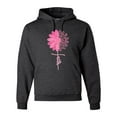 thumbnail image 1 of Wild Bobby, Faith Pink Ribbon Sunflower, Breast Cancer Awareness, Unisex Graphic Hoodie Sweatshirt, Heather Black, Medium, 1 of 5