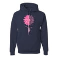 thumbnail image 1 of Wild Bobby, Faith Pink Ribbon Sunflower, Breast Cancer Awareness, Unisex Graphic Hoodie Sweatshirt, Navy, Large, 1 of 5