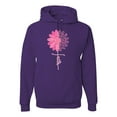 thumbnail image 1 of Wild Bobby, Faith Pink Ribbon Sunflower, Breast Cancer Awareness, Unisex Graphic Hoodie Sweatshirt, Purple, Small, 1 of 5
