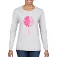 thumbnail image 1 of Wild Bobby Faith Pink Ribbon Sunflower Breast Cancer Awareness Women Graphic Long Sleeve T-Shirt, White, XX-Large, 1 of 6