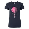 thumbnail image 1 of Wild Bobby, Faith Pink Ribbon Sunflower, Breast Cancer Awareness, Women Graphic Tee, Navy, X-Large, 1 of 5