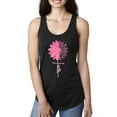 thumbnail image 1 of Wild Bobby, Faith Pink Ribbon Sunflower, Breast Cancer Awareness, Women Racerback Tank Top, Black, Small, 1 of 5