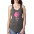 thumbnail image 1 of Wild Bobby, Faith Pink Ribbon Sunflower, Breast Cancer Awareness, Women Racerback Tank Top, Dark Grey, X-Large, 1 of 5