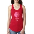 thumbnail image 1 of Wild Bobby, Faith Pink Ribbon Sunflower, Breast Cancer Awareness, Women Racerback Tank Top, Red, Small, 1 of 5