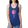 thumbnail image 1 of Wild Bobby, Faith Pink Ribbon Sunflower, Breast Cancer Awareness, Women Racerback Tank Top, Royal, Small, 1 of 5