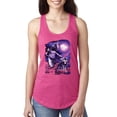 thumbnail image 1 of Wild Bobby, Fantasy Wolf Howling at The Full Moon Animal Lover Ladies Racerback Tank Top, Raspberry, Large, 1 of 3
