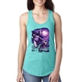 thumbnail image 1 of Wild Bobby, Fantasy Wolf Howling at The Full Moon Animal Lover Ladies Racerback Tank Top, Tahiti Blue, Large, 1 of 3