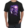 thumbnail image 1 of Wild Bobby, Fantasy Wolf Howling at The Full Moon Animal Lover Men's Graphic T-Shirt, Black, Small, 1 of 3