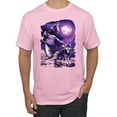 thumbnail image 1 of Wild Bobby, Fantasy Wolf Howling at The Full Moon Animal Lover Men's Graphic T-Shirt, Light Pink, Large, 1 of 3