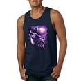 thumbnail image 1 of Wild Bobby, Fantasy Wolf Howling at The Full Moon Animal Lover Mens Graphic Tank Top, Navy, 3XL, 1 of 3