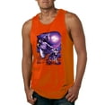 thumbnail image 1 of Wild Bobby, Fantasy Wolf Howling at The Full Moon Animal Lover Mens Graphic Tank Top, Orange, Medium, 1 of 3