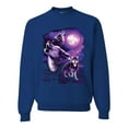 thumbnail image 1 of Wild Bobby, Fantasy Wolf Howling at The Full Moon Animal Lover Unisex Crewneck Graphic Sweatshirt, Royal, Small, 1 of 3