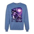 thumbnail image 1 of Wild Bobby, Fantasy Wolf Howling at The Full Moon Animal Lover Unisex Crewneck Graphic Sweatshirt, Vintage Heather Blue, 3XL, 1 of 3
