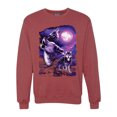 thumbnail image 1 of Wild Bobby, Fantasy Wolf Howling at The Full Moon Animal Lover Unisex Crewneck Graphic Sweatshirt, Vintage Heather Red, X-Large, 1 of 3