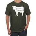 thumbnail image 1 of Wild Bobby, Farm Raised Cow Animal Lover Men's Graphic T-Shirt, Military Green, Small, 1 of 3