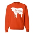 thumbnail image 1 of Wild Bobby, Farm Raised Cow Animal Lover Unisex Crewneck Graphic Sweatshirt, Orange, X-Large, 1 of 3