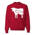 thumbnail image 1 of Wild Bobby, Farm Raised Cow Animal Lover Unisex Crewneck Graphic Sweatshirt, Red, 2XL, 1 of 3