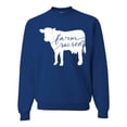 thumbnail image 1 of Wild Bobby, Farm Raised Cow Animal Lover Unisex Crewneck Graphic Sweatshirt, Royal, Small, 1 of 3