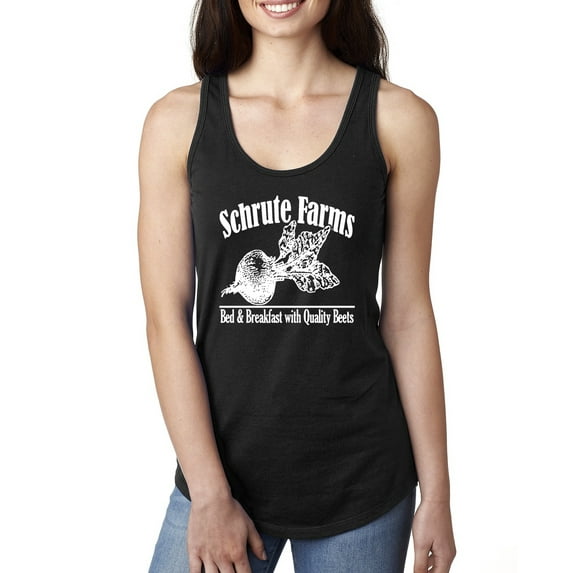 Wild Bobby, Farms Bed and Breakfast The Office, Pop Culture, Ladies Racerback Tank Top, Black, Small