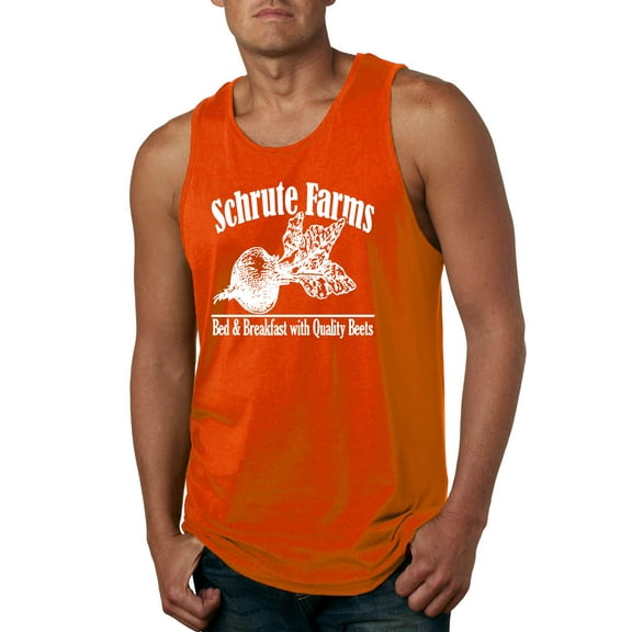 Wild Bobby, Farms Bed and Breakfast The Office, Pop Culture, Men Graphic Tank Top, Orange, Medium