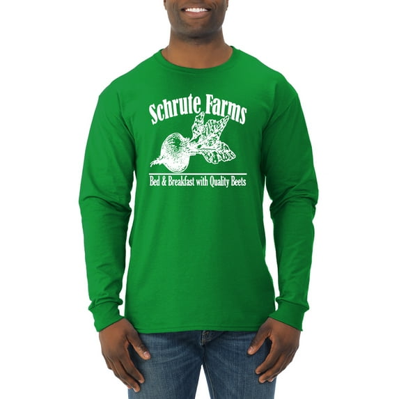 Wild Bobby, Farms Bed and Breakfast The Office, Pop Culture, Men Long Sleeve Shirt, Kelly, X-Large